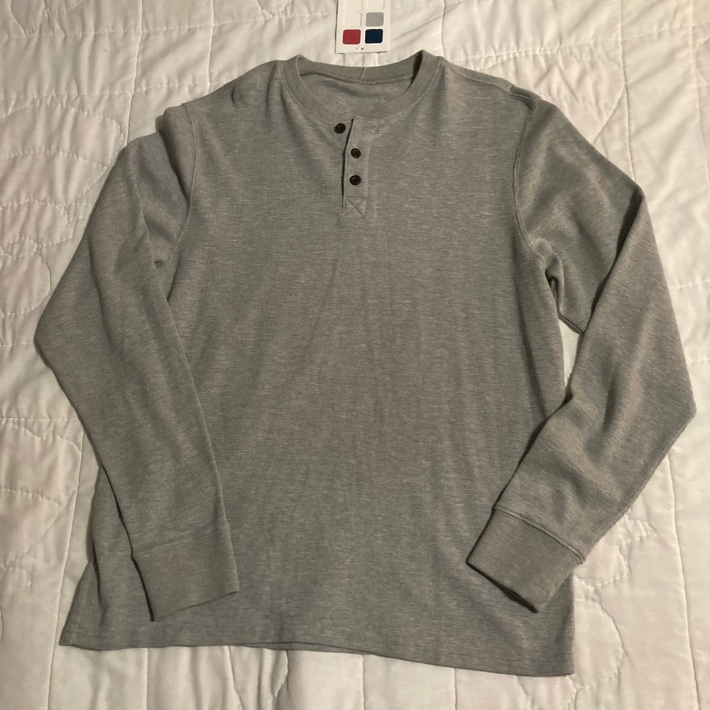 NWT - Grey Henley Long Sleeve Shirt